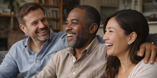 Friends laughing together, representing strong relationships